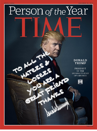Illustration for article titled Now you, too, can have a signed, personalized Time cover from Donald Trump